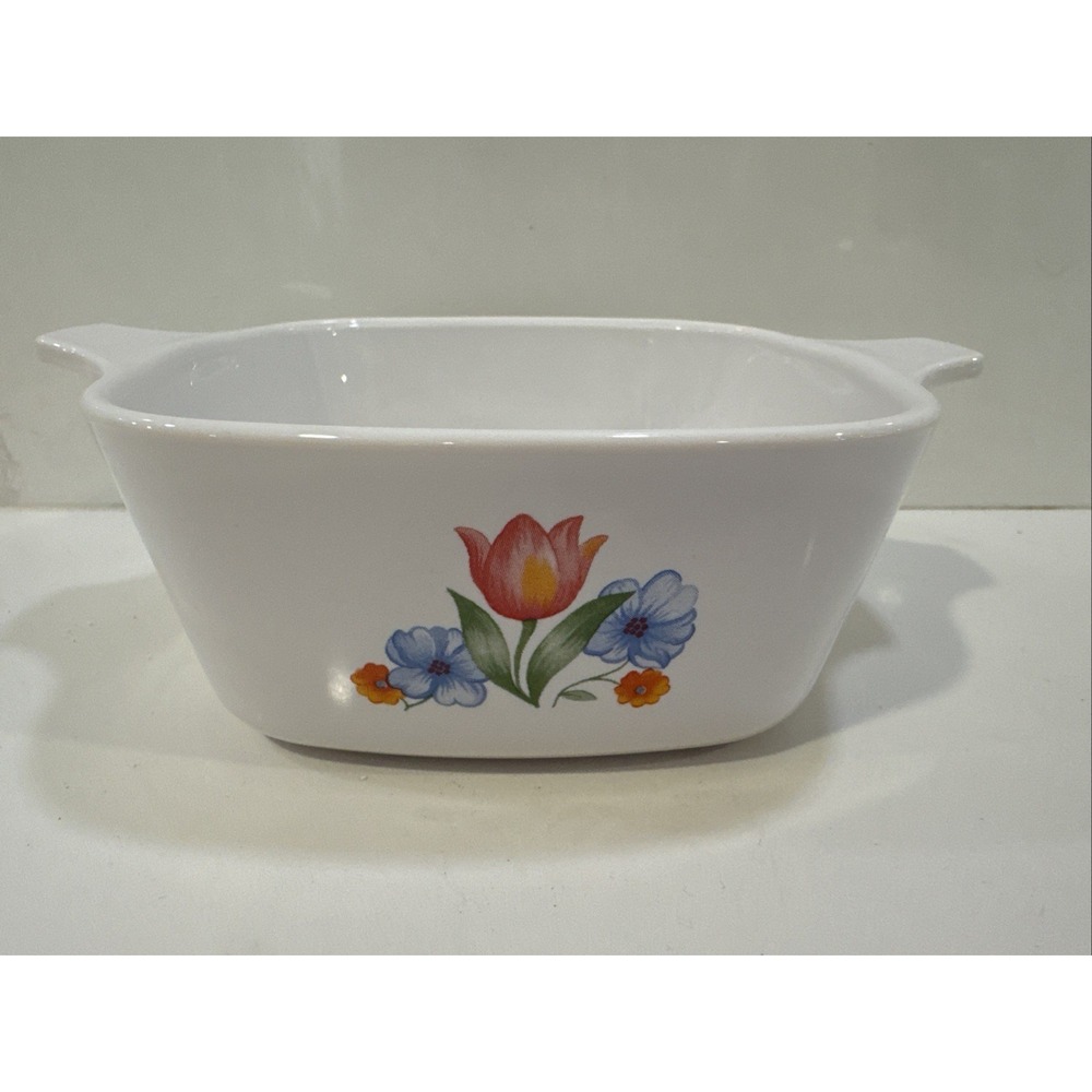 Corning Fresh Cut Tulip P-43-B Petite Casserole Dish No Lid 700 ML Vintage